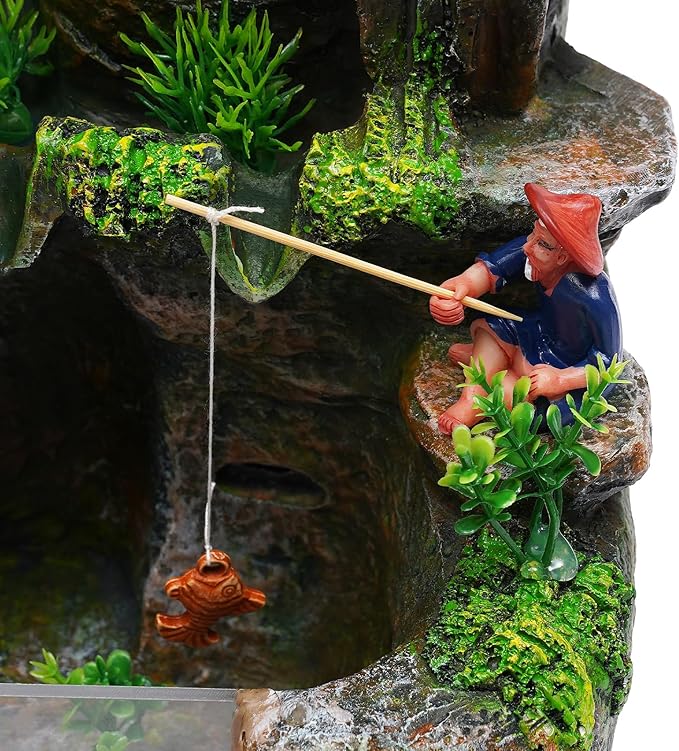 Tabletop Fountain Indoor Home Décor Soothing Sound Machine Relaxing Indoor Desktop Water Fountain with LED Lights for Office Home and Bedroom Desktop Decor