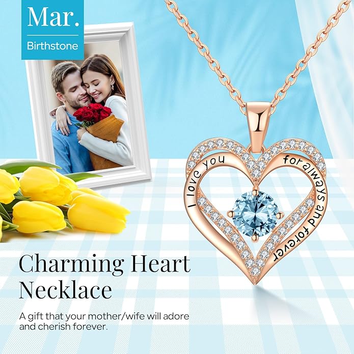 18K Rose Gold Necklaces for Women Birthday Gifts for Women Jewelry for Women Birthday Gifts for Wife Girlfriend Daughter Wife Birthday Gifts for Anniversary Mothers Day Christmas Valentines Gifts - Bloomnest