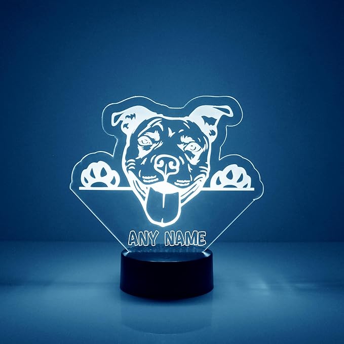 Custom Dog LED Sign Night Light Lamp with Remote, Light Up Display with Personalized Name or Image, Customized and Made in The USA, Clear Acrylic Home Decor Design with 16 Colors, 4 Modes - Bloomnest