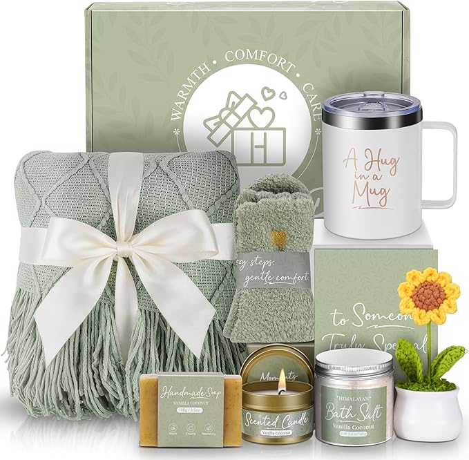 Valentines Day Gifts for Her Women Girlfriend Wife, Sending Sunshine Birthday Gifts for Women Mom Daughter Self Care Gift Basket, Get Well Soon Relaxing Spa Gift Set Care Package Sympathy Gift Baskets - Bloomnest