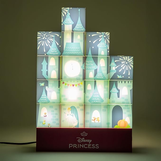 Paladone Disney Princess Castle Light, Officially Licensed Building Blocks Lamp, Gifts for Girls, Bedroom Décor, Pop Culture Merchandise - Bloomnest
