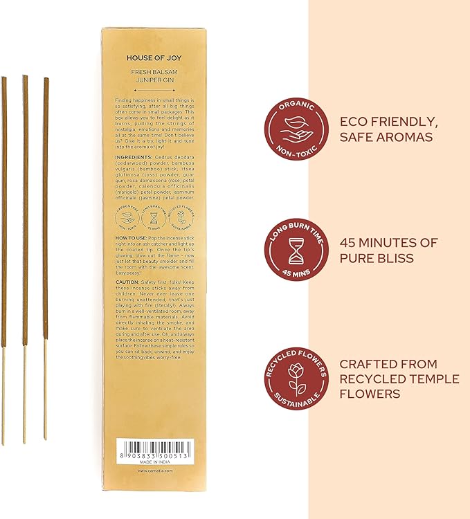 Carnatia House of Joy Incense Sticks – Set of 2 Uplifting Scents | Festive, Long-Lasting Aromas for Holiday Cheer, Cozy Gatherings & a Joyful Home!