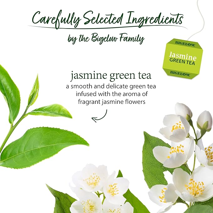 Bigelow Tea Jasmine Green Tea, Caffeinated Tea with Jasmine, 20 Count Box (Pack of 6), 120 Total Tea Bags - Bloomnest