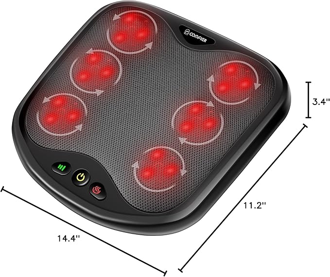 COMFIER Shiatsu Foot Massager with Heat- Kneading Foot & Back Massager with Washable Cover, Feet Warmer for Men,Women, Electric Feet Massager Machine for Plantar Fasciitis,Foot - Bloomnest