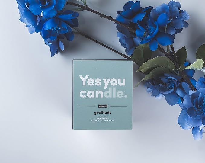 Gratitude, Bergamot & Citrus, Highly-Scented, Inspirational Soy Candle, Made in USA, Pure Essential Oils, Aromatherapy, 8 oz - Bloomnest