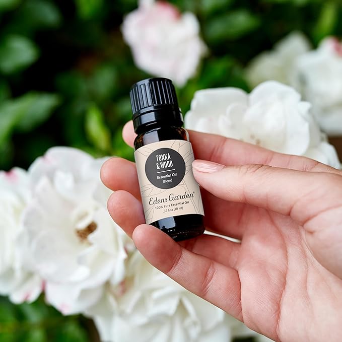 Edens Garden Tonka & Wood Essential Oil Blend- 100% Pure Premium Grade, Undiluted, Natural, Therapeutic, Aromatherapy, The Best for Diffusing, Candle, Laundry, Humidifiers 10 ml (.33 fl oz) EdensGarden