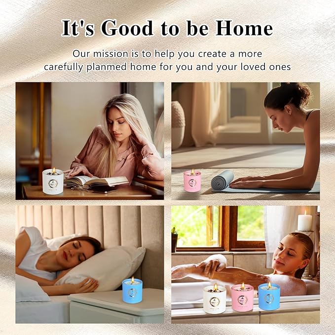 3 Pack Scented Candles Gift Set for Women, Birthday Gifts for Women, Valentines Day for her, Mothers Day Gifts, Candles for Home Scented of Lavender, Ocean Breeze & Rose Sandalwood - Bloomnest