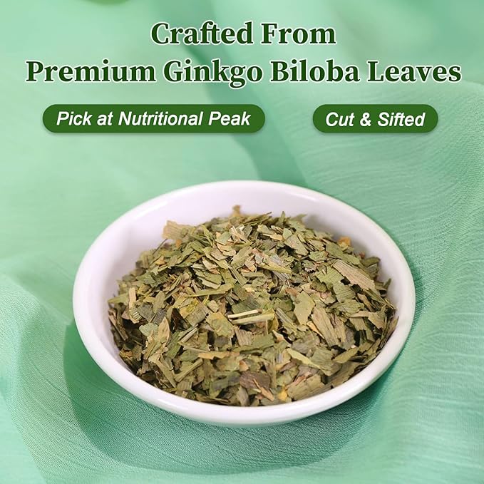FullChea - Ginkgo Biloba Tea Bags, 36 Teabags - Premium Dried Ginkgo Biloba Leaves - Non-GMO - Caffeine-free - Support Memory & Focus - Bloomnest