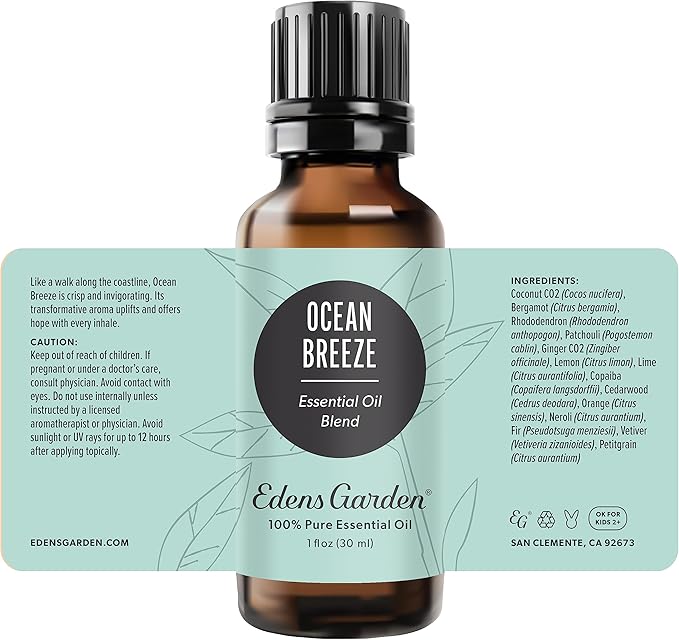 Edens Garden Ocean Breeze Essential Oil Blend- 100% Pure Premium Grade, Undiluted, Natural, Therapeutic, Aromatherapy, The Best for Candle, Laundry, Humidifiers 30 ml (1 fl oz) - Bloomnest