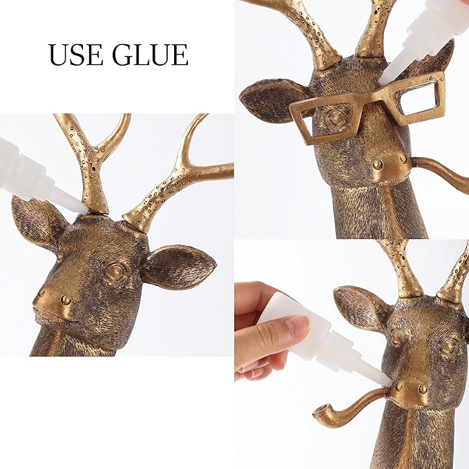 UITWMKTG Gold Animal Head Wall Decor Wall Sculpture Home Decor Statue for Living Room Office Bedroom Modern Decor for Men Women Deer - Bloomnest