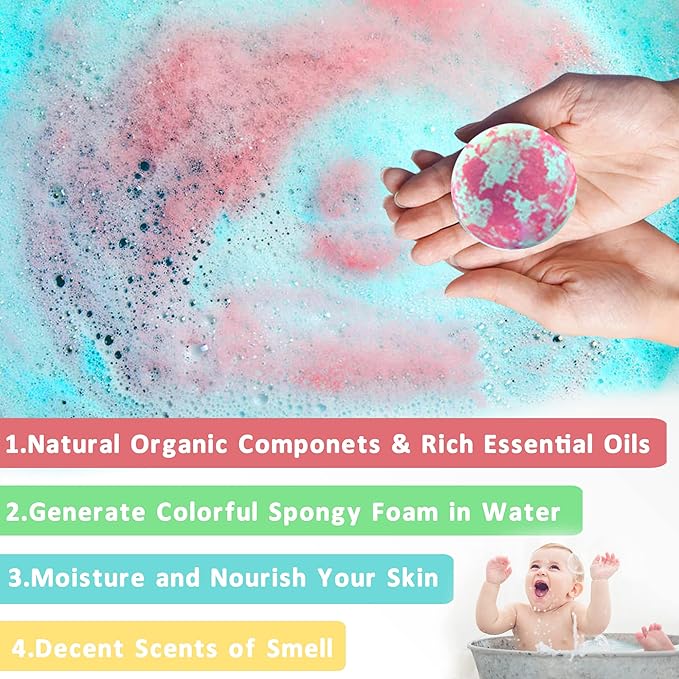 Unicorn Bath Bombs with Surprise Inside for Kids Girls, Bath Bombs Surprise Birthday Gifts Unicorn Gifts for Kids Girls with Jewelry Toys Inside - Bloomnest