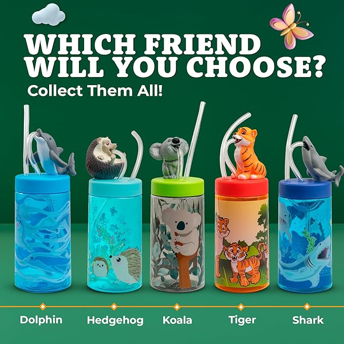Regional Black Bear Cup, Water Bottle, Tumbler with Lid and Straw, Travel Sippy Cup for Water or Milk, Cups with Lids BPA Free Plastic, 12 oz - Bloomnest