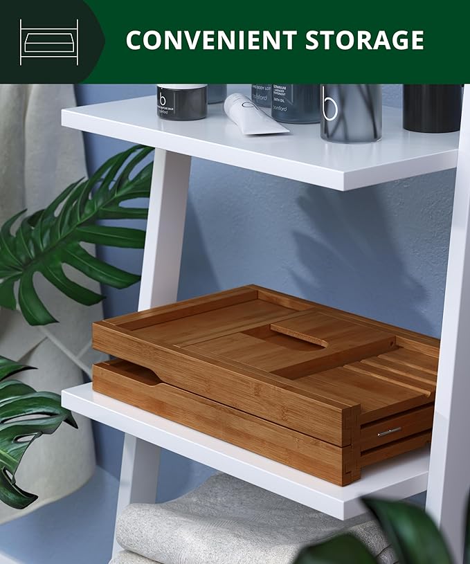 ROYAL CRAFT WOOD Premium Foldable Bathtub Tray - Wood Bath Tray for Tub, Bamboo Shelf, Expandable Bath Table Trays, Bathtub & Bathroom Accessories for New Home Gifts for Mom - Bloomnest