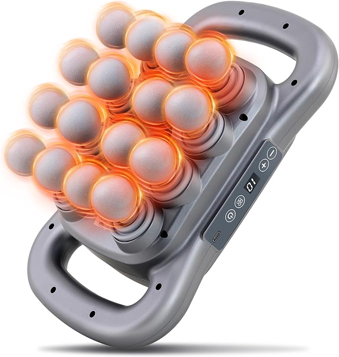 16 Head Massage Gun Set, Deep Tissue Percussion Massager, Electric Massage Tools with 9 Styles & Levels, Dark Grey - Bloomnest