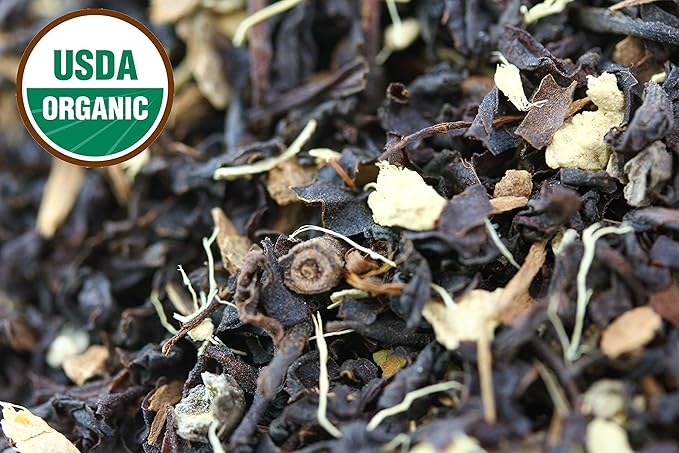 Classic Chai Tea Loose Leaf | CEYLON (110+ Cups) | 100% CERTIFIED ORGANIC Chai Ingredients| Black Tea, Cinnamon, Cardamom, Cloves & Black Pepper | Brews Chai Latte | Ancient Indian House Recipe | 8oz - Bloomnest