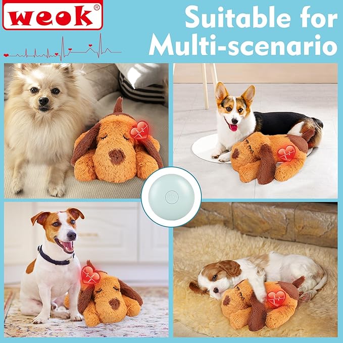 Heartbeat Puppy Toy, Comfort Cuddler Pillow, Dog Anxiety Relief Calming Aid,Heartbeat Stuffed Toy for Dogs,Puppy Heartbeat Toy Sleep Aid,Dog Heartbeat Toy for Pet - Bloomnest