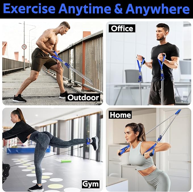 WALITO Resistance Bands Set - Exercise Bands with Handles, Door Anchor, Legs Ankle Straps, for Heavy Resistance Training, Physical Therapy, Muscle Training, Yoga, Home Workouts, Gym - Bloomnest