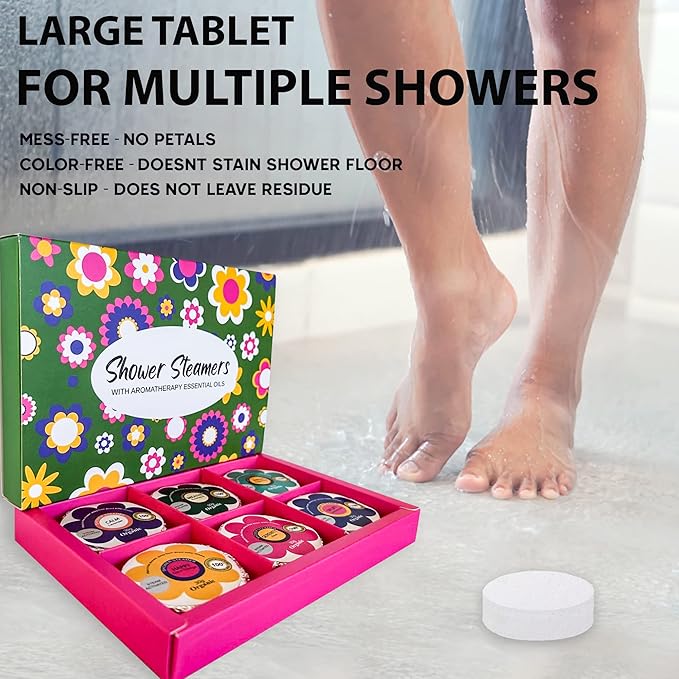 Shower Steamers for Women Gift Set – 24 Pack (4 Boxes of 6), Aromatherapy Shower Bombs w/Essential Oils, Relaxing Shower Melts, Perfect Spa Gift for Christmas, Stocking Stuffers for Women, Men, Teens - Bloomnest