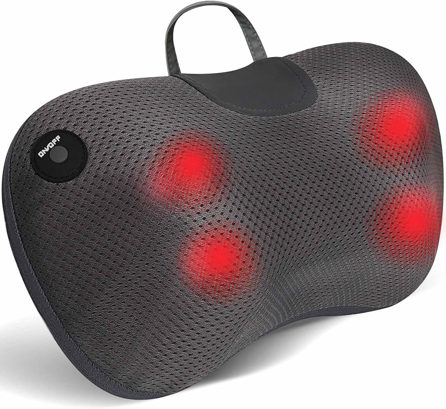 Protable Electric Massage Pillow with Carry Handle -Neck Massager for Pain Relief Deep Tissue with Heat - Electric Kneading 3D Massage Pillow Gifts for Dad Mom Christmas
