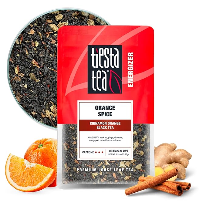 Tiesta Tea - Orange Spice Tea, Loose Leaf, Cinnamon Orange Black Tea, Premium High Caffeine Tea Blend, Make Hot or Iced & Up to 25 Cups, 2.5 oz Resealable Pouch - Bloomnest