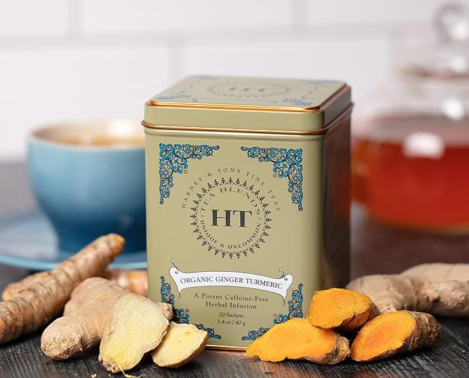 Harney & Sons HT Organic Ginger Turmeric Tea, 20 Sachets of Soothing Ginger Turmeric Tea - Bloomnest