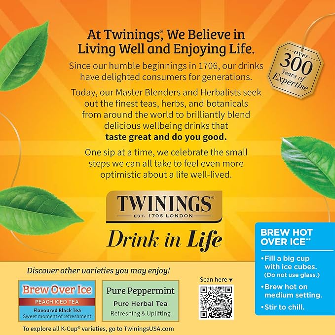 Twinings Lemon & Ginger Herbal Tea 72 K-Cup Pods for Keurig, 12 Count (Pack of 6), Tangy & Spicy, Naturally Caffeine-Free, Enjoy Hot or Iced - Bloomnest