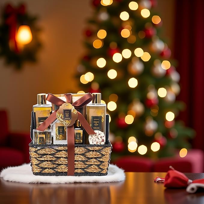 Spa Set for Women & Mens Gift, Relaxing Gifts for Men, Father's Day Gifts for Men Dad with 14PCS Charcoal & Cedar Scents Spa, Includes Bubble Bath, Shower Gel, Body Butter, Spa Kit for Mans Gift Set - Bloomnest