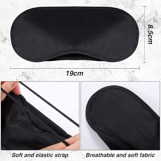 100 Pack Eye Mask Disposable Blindfolds for Games with Nose Pad Soft Eye Cover Party Pack Sleep Eye Masks Eye Shade Mask Women Men Kids (Black) - Bloomnest