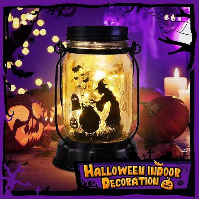 kyoryuger Halloween Decorations Halloween Decor Witch Solar Lanterns Witch Decorations Outdoor Lights Solar Garden for Yard, Patio,Backyard,Porch Torches Lights - Bloomnest