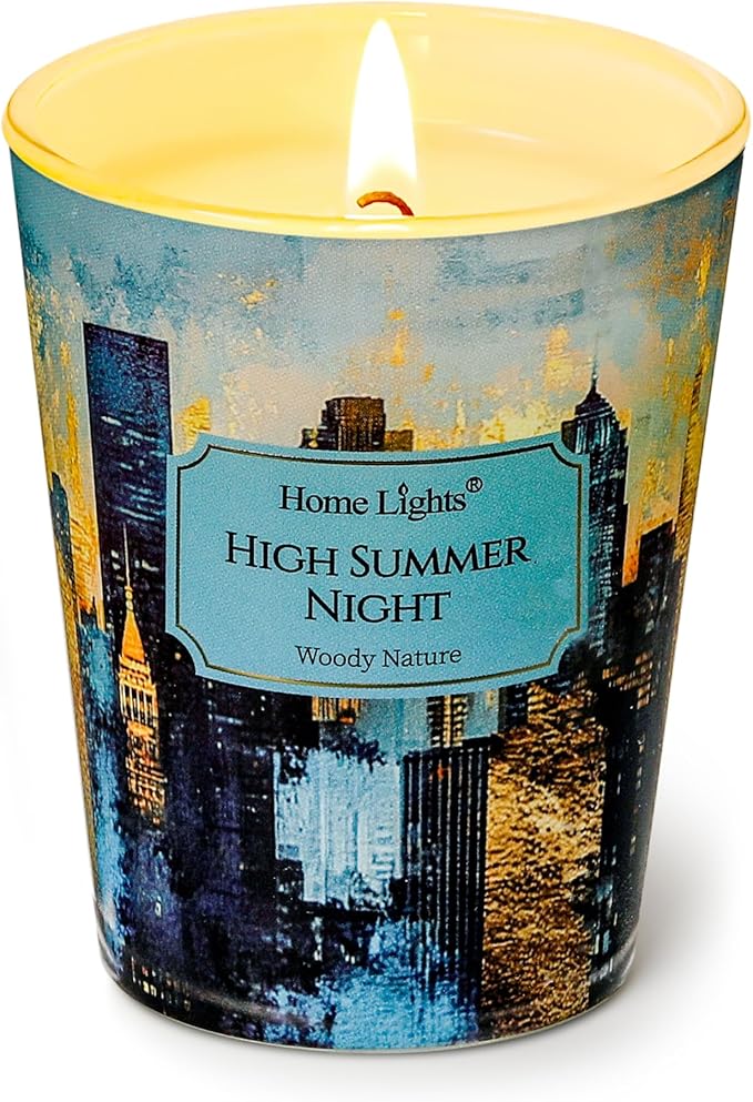 HomeLights High Summer Night Scented Candles | 6.7oz Soy Candles Industrial Chic Large Candle Jars | Ideal Candle Gifts for Events, Home Decor Stress, Relief & Relaxation - Bloomnest