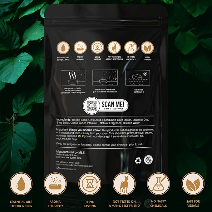 Shower Steamers for Men - Relax - Cedarwood and Lavender Organic Shower Bombs - 12 Pack of Relaxing Tablets - Strong Scented Long Lasting Aromatic Steamers - Bloomnest
