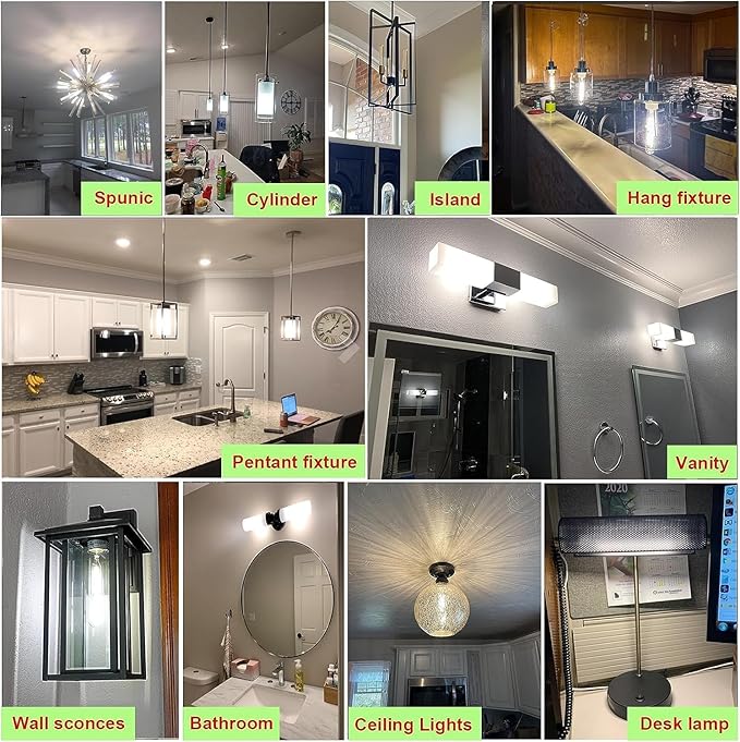 7.3 Inch E26 Led Bulb 6W Dimmable, 6000K Cool White Edison Bulbs 800LM, Equal 80 Watt Tubular T10 T9 Long Clear Glass Light Bulb for Rustic Pendant Industrial Pipe Wall Sconces - 4Pack - Bloomnest