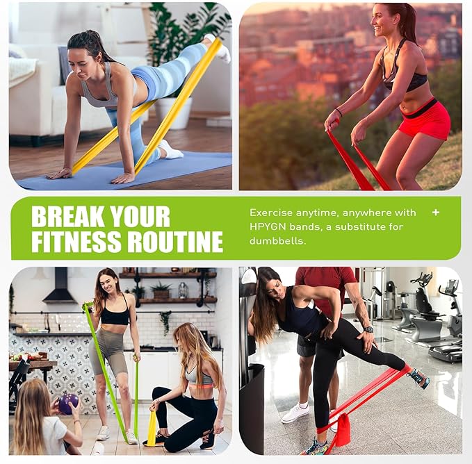Resistance Bands, Exercise Bands, Physical Therapy Bands for Strength Training, Yoga, Pilates, Stretch Elastic Band with Different Strengths, Workout Bands for Home Gym - Bloomnest