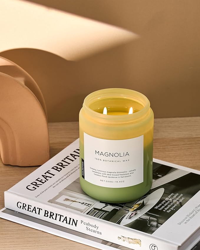M&SENSE Magnolia Jasmine Romantic Scented Candle, 19.4oz 110 Hours Long Lasting Clean Non Toxic All Natural Soy Wax Candle for Relaxing & Stress Relief, 2 Wick Home Fragrance Gifts for Home Decor - Bloomnest