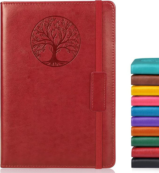 Lined Journal Notebook for Women Men,256 Pages A5 Hardcover Leather Journals for Writing,Travel,Business,Work & School,College Ruled Notebooks for Note Taking,Diary Notepad 5.7"×8.3" - Bloomnest