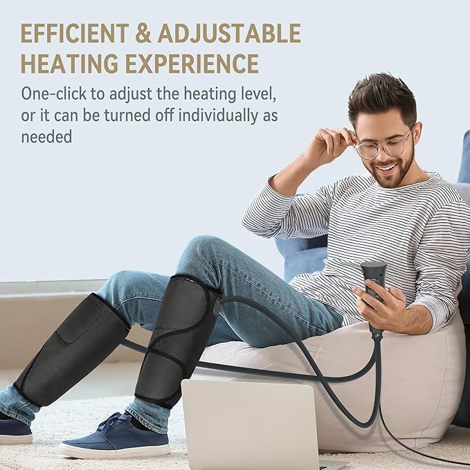 FIT KING Leg Massager with Heat Air Compression Calf Massager for Circulation Helpful for Pain Relief RLS Edema and Relaxation - Great Gift for Wife Mom - Bloomnest