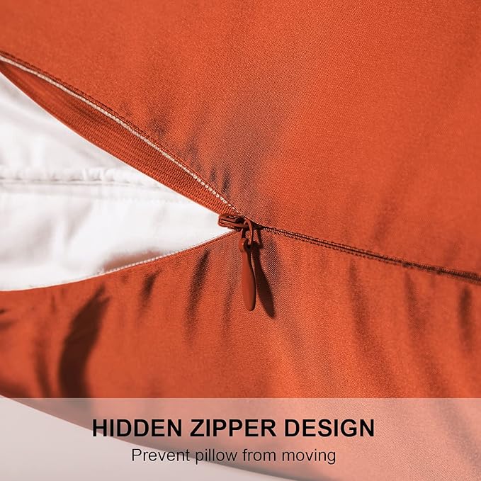 Mulberry Silk Pillowcase for Hair and Skin,Cooling Silk Pillow Case with Hidden Zipper,Allergen Proof Dual Sides Soft Breathable Smooth Silk Pillow Cover for Women (Orange, Toddler) - Bloomnest