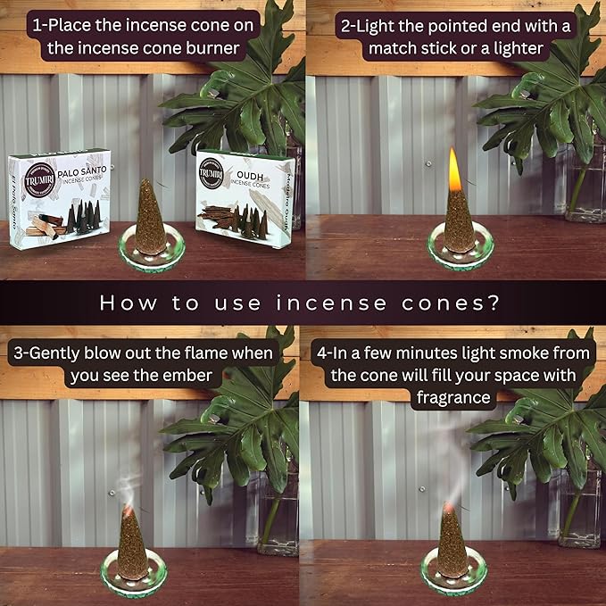 Palo Santo & Oud Incense Combo - 20 Cone Incense - Scented TRUMIRI