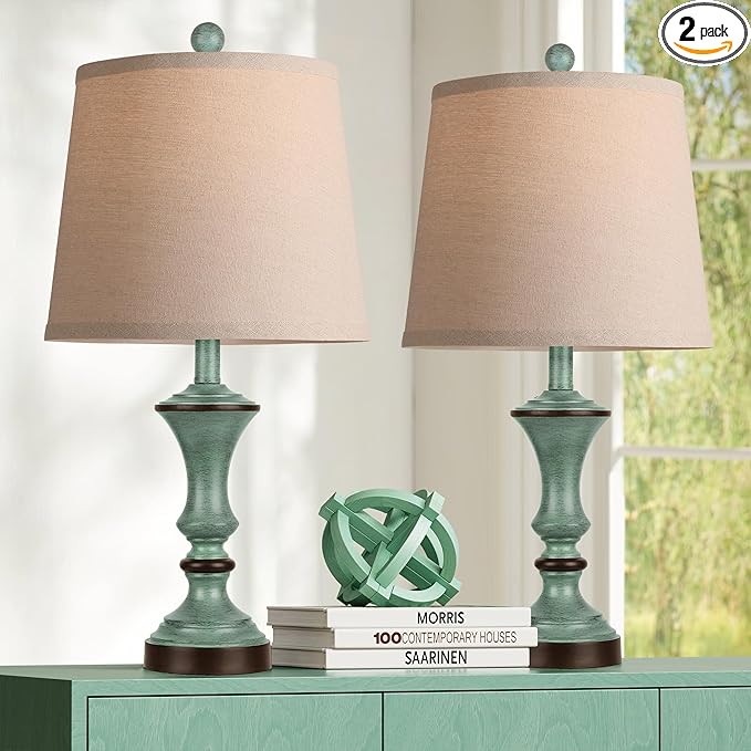 Retro Table Lamps Set of 2 Nightstand Lamp for Bedroom Vintage Rustic Table Lamps for Living Room Traditional Nightstand Bedside Lamps Bulb NOT Included - Bloomnest