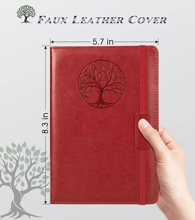 Lined Journal Notebook for Women Men,256 Pages A5 Hardcover Leather Journals for Writing,Travel,Business,Work & School,College Ruled Notebooks for Note Taking,Diary Notepad 5.7"×8.3" - Bloomnest