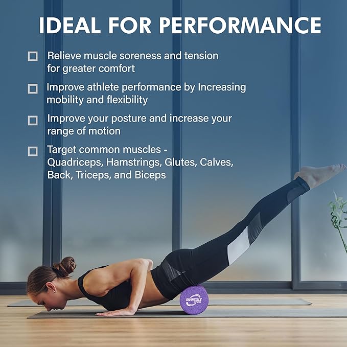 Invincible Fitness EPP Foam Roller for Deep Tissue Massage – Enhance Recovery, Relieve Pain, and Boost Mobility for a Stronger, Healthier You (Purple) - Bloomnest