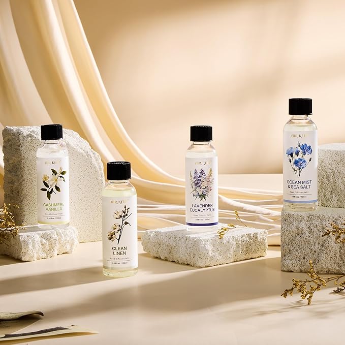 Airkeep Reed Diffuser Oil Refill/Ocean Mist&Sea Salt/3.38 oz(100ml)/3 Pack/Scented Oil Refill for Reed Diffuser Home Fragrance for Bedroom, Bathroom Office Home Decor - Bloomnest