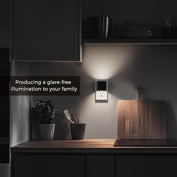 L LOHAS LED Night Light,Night Lights Plug into Wall,[2-Pack] Bright Night Light with Light Sensor,5000K Daylight White,Brightness Adjustable, Modern Nightlight for Bathroom Hallway Kitchen - Bloomnest