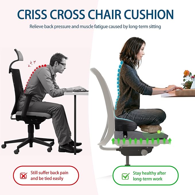Meditation Cushion for Sitting on Floor, Office Chair Cushion for Cross Leg Sitting, Foam Bolster for Back Support, Large Floor Cushion Seating for Adults 22.8 x 21.6 Inch - Bloomnest
