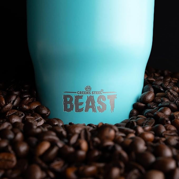 Beast 10 oz Tumbler Stainless Steel Vacuum Insulated Coffee Ice Cup Double Wall Travel Flask (Aquamarine Blue) - Bloomnest