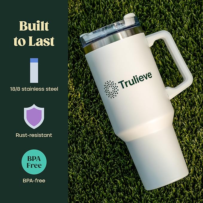 40oz Insulated Tumbler with Handle and Straw – Stainless Steel Travel Coffee Mug, Double-Wall Vacuum Cup for Hot & Cold Drinks, Spill-Resistant Lid, Large Capacity for Work, Gym & Commute - Bloomnest