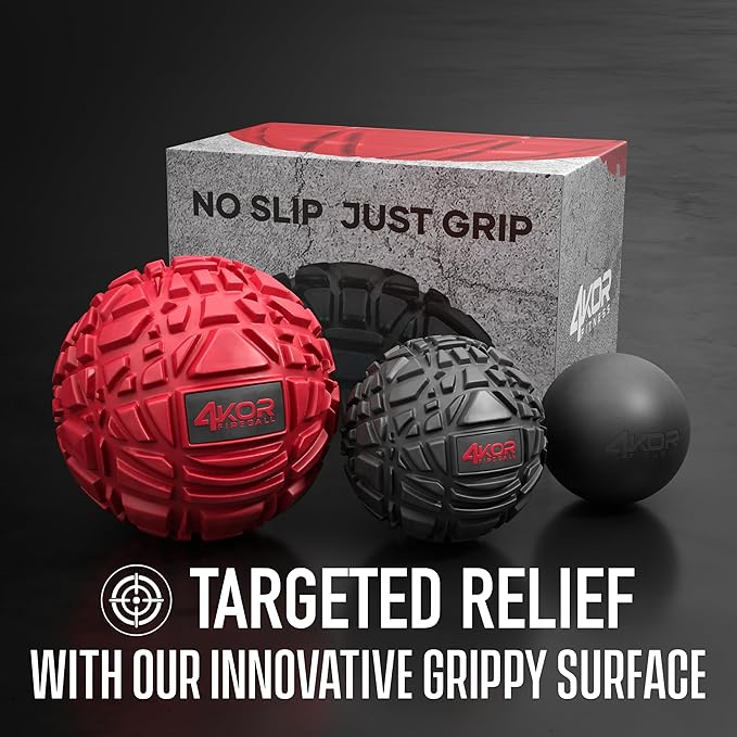 4KOR Massage Balls for Trigger Point Therapy - Myofascial Release Ball - Muscle Relief for Back, Neck, Shoulder, Foot Pain - Fitness Massage Balls for Mobility - Deep Tissue Release Ball - Bloomnest