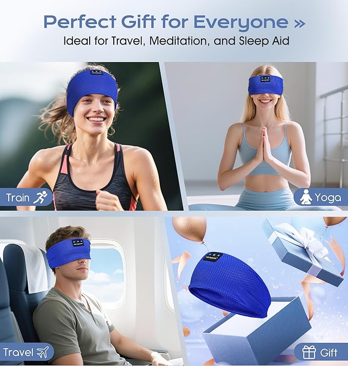 ink-topoint Sleep Headphones Bluetooth 5.4 Headphone, Sports Earphones with HD Stereo Speakers Breathable Sports Headphones for Running, Yoga, Travel, Sleeping, Ideal Gifts for Men Women - Bloomnest