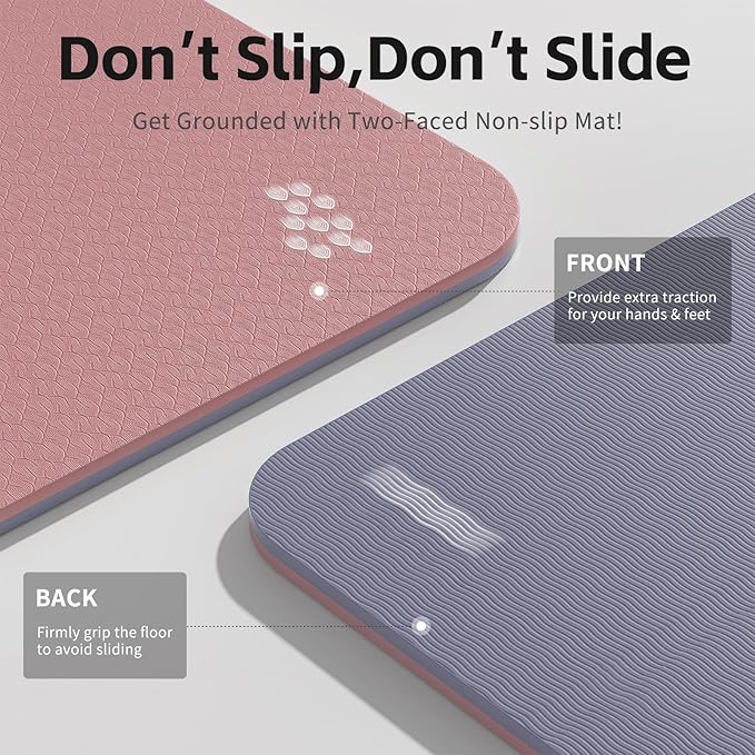 Yoga Mat 8mm Super Thick TPE Fitness Mat | SGS Certified | Non-Slip, Odorless & Tear-Resistant | Unisex with Strap | for Yoga, Pilates, Meditation & Home Workouts - Bloomnest