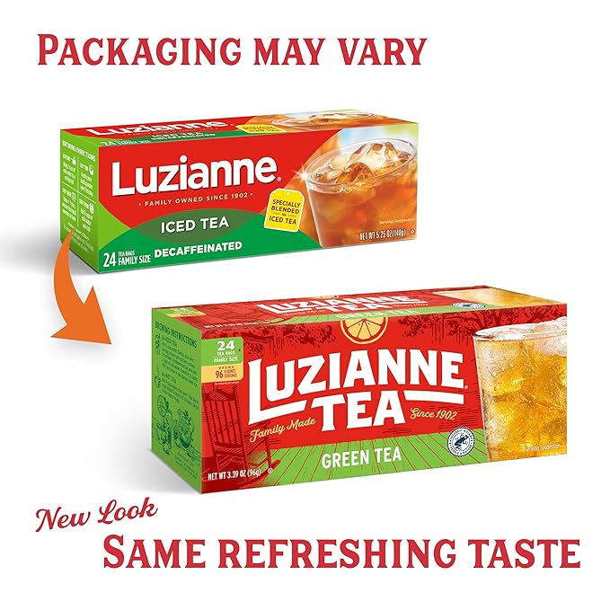 Luzianne Green Tea Bags, Family Size, 24ct Box (Pack of 6) - Bloomnest